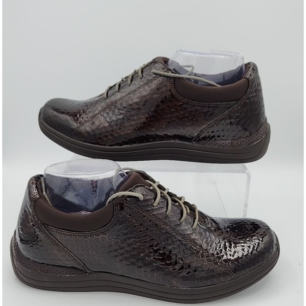 Drew Tulip Sneaker Brown Snakeskin Lace Up Shoe Women 9N Orthopedic Comfort